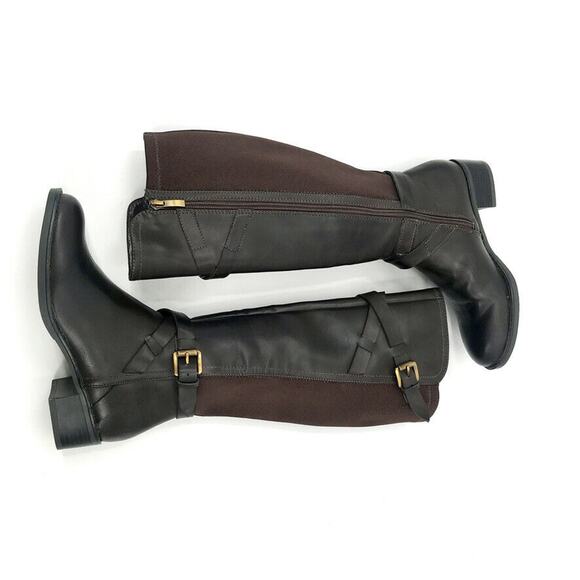 Franco Sarto Chrome Womens Knee High Boots Leather Riding Brown 6 - Picture 4 of 6